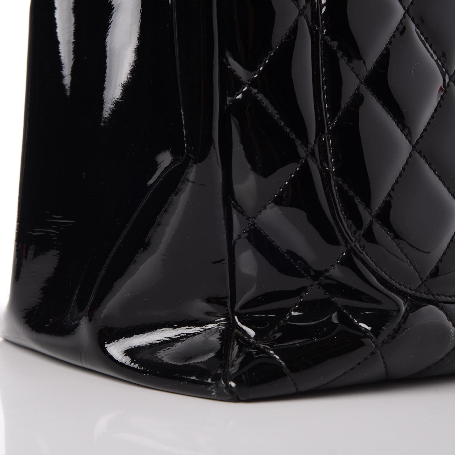 Chanel Patent Quilted Grand Shopping Tote GST Black 13 of 16