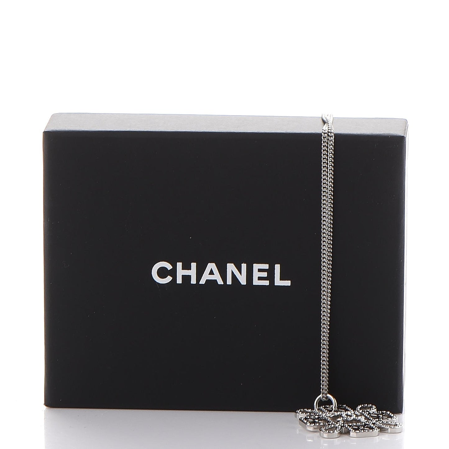 Crystal Strass Cross CC Necklace Silver
