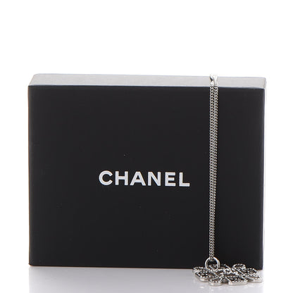 Chanel Crystal Strass Cross CC Necklace Silver 6 of 6