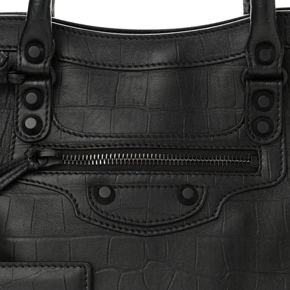 Balenciaga Matte Supple Lambskin Crocodile Embossed Classic Black Hardware S City Black 8 of 10
