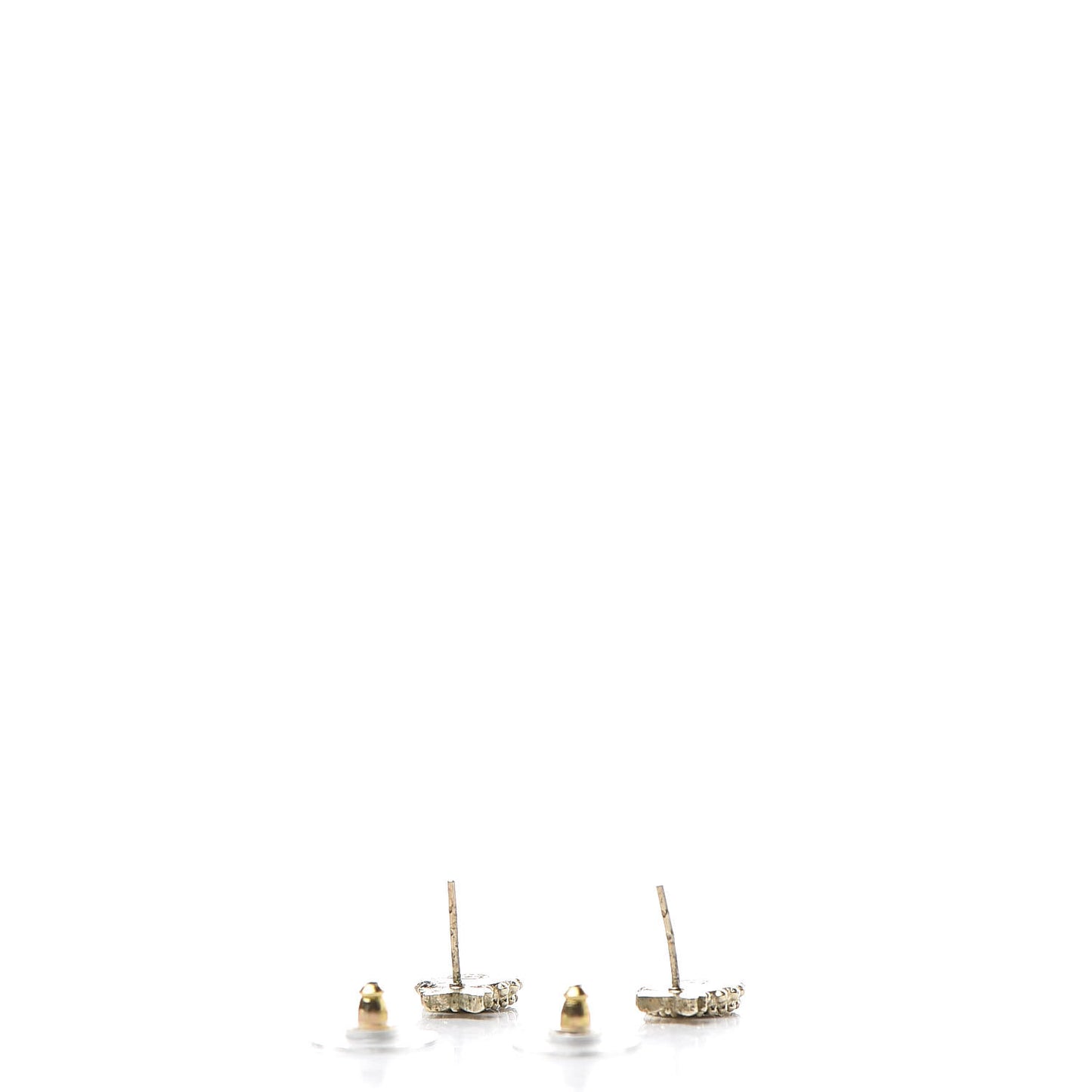 CC Bow Earrings Black Gold