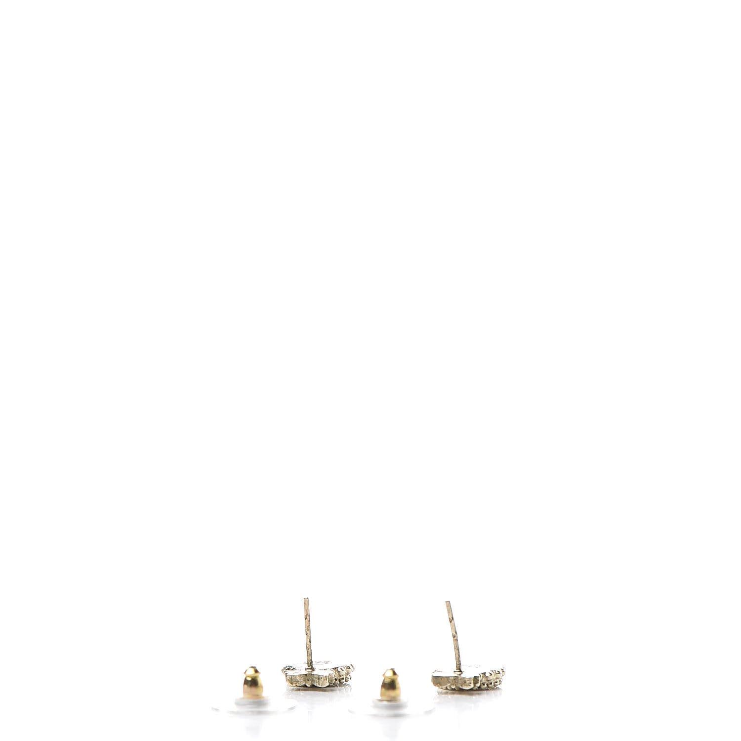 Chanel CC Bow Earrings Black Gold 3 of 5