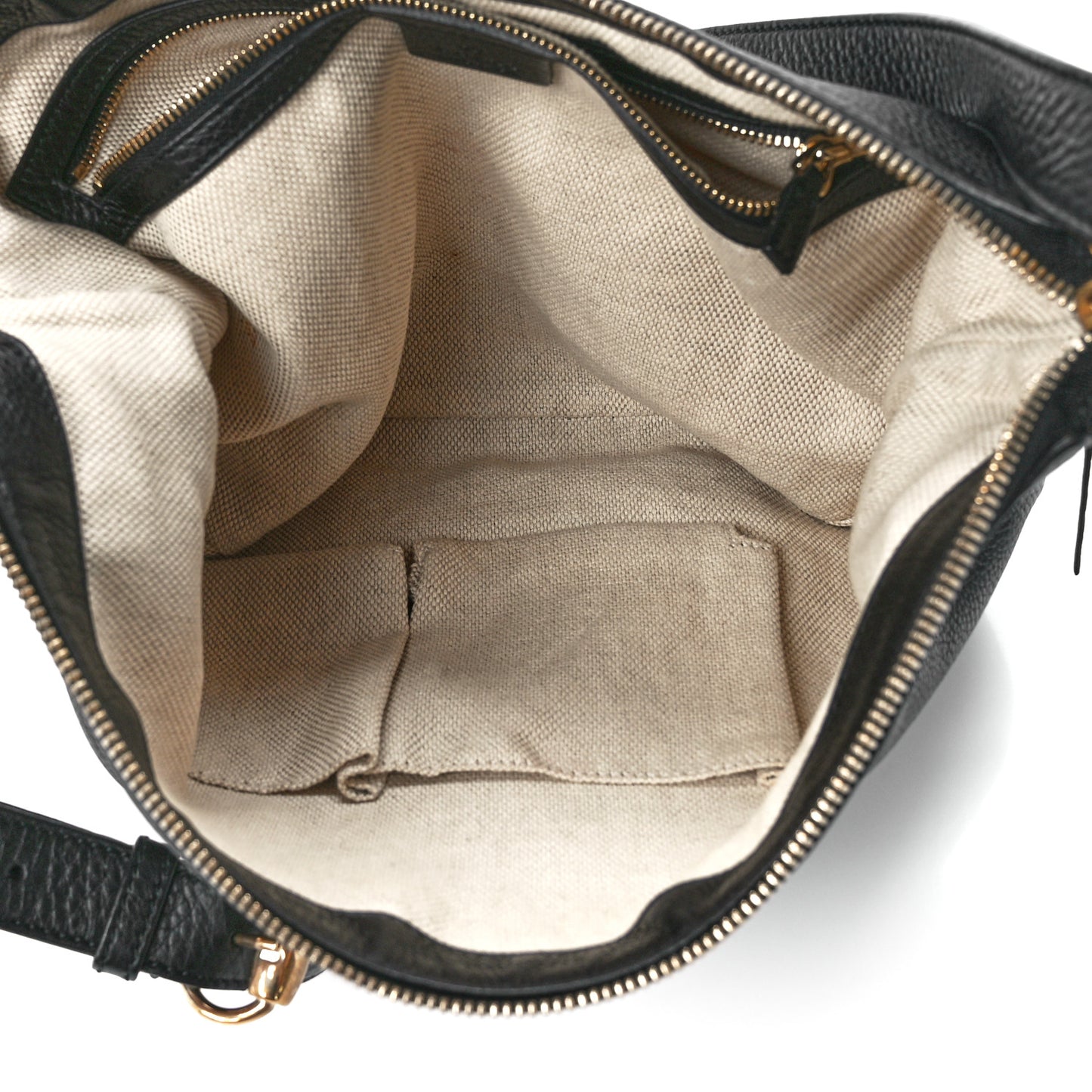 Pebbled Calfskin Small Soho Hobo Black