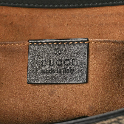 Gucci GG Supreme Monogram Web Medium Padlock Messenger Shoulder Bag Black 6 of 11