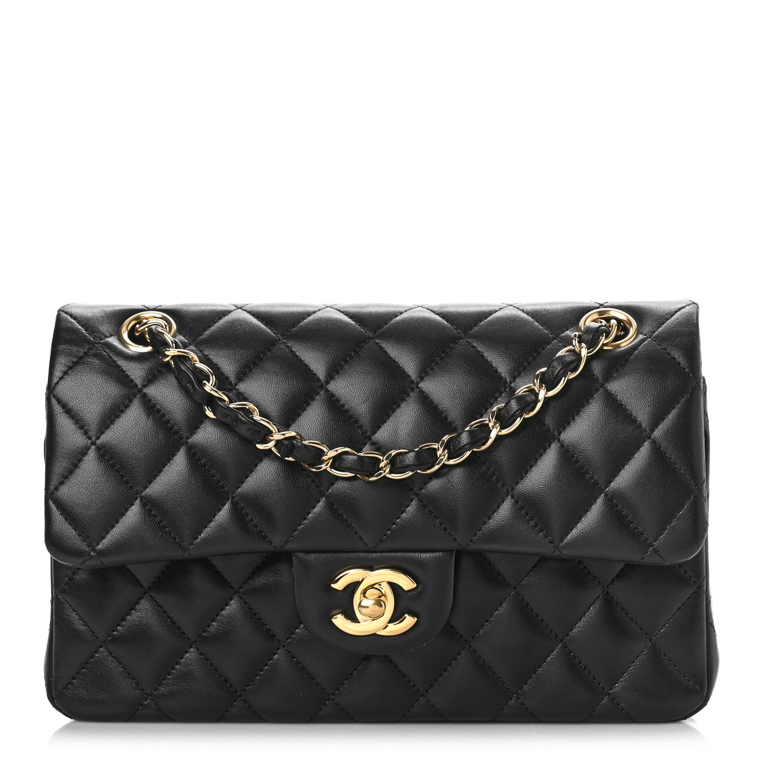 Chanel Lambskin Quilted Small Double Flap Black 1 of 9