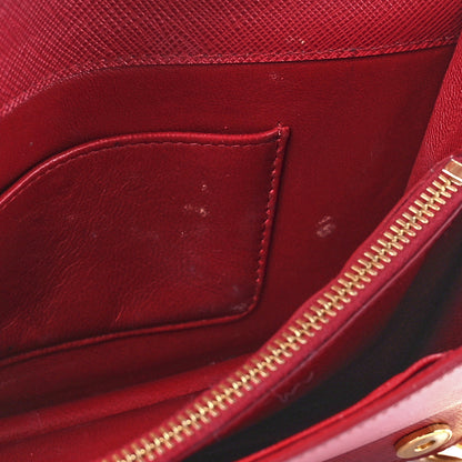 Prada Saffiano Lux Chain Wallet Fuoco 12 of 12
