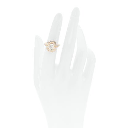 Parker & West by FASHIONPHILE 18K Yellow Gold Diamond 1.29ct Emerald Cut Double Halo Pave Engagement Ring 50 5.25 2 of 9