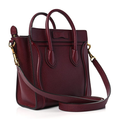 Celine Drummed Calfskin Nano Luggage Light Burgundy 2 of 7