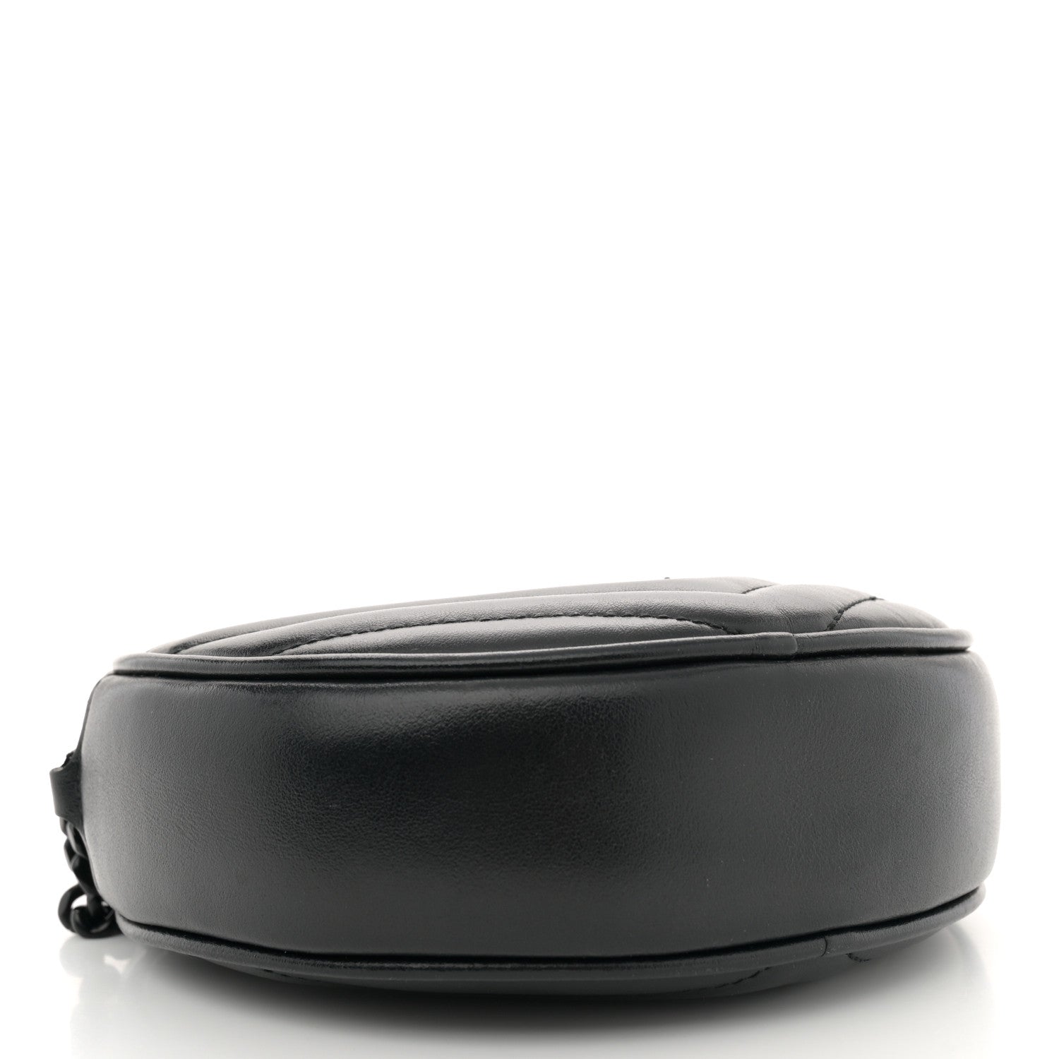Saint Laurent Calfskin Matelasse Chevron Round Vinyle Camera Bag Black 4 of 12