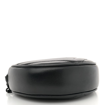 Saint Laurent Calfskin Matelasse Chevron Round Vinyle Camera Bag Black 4 of 12