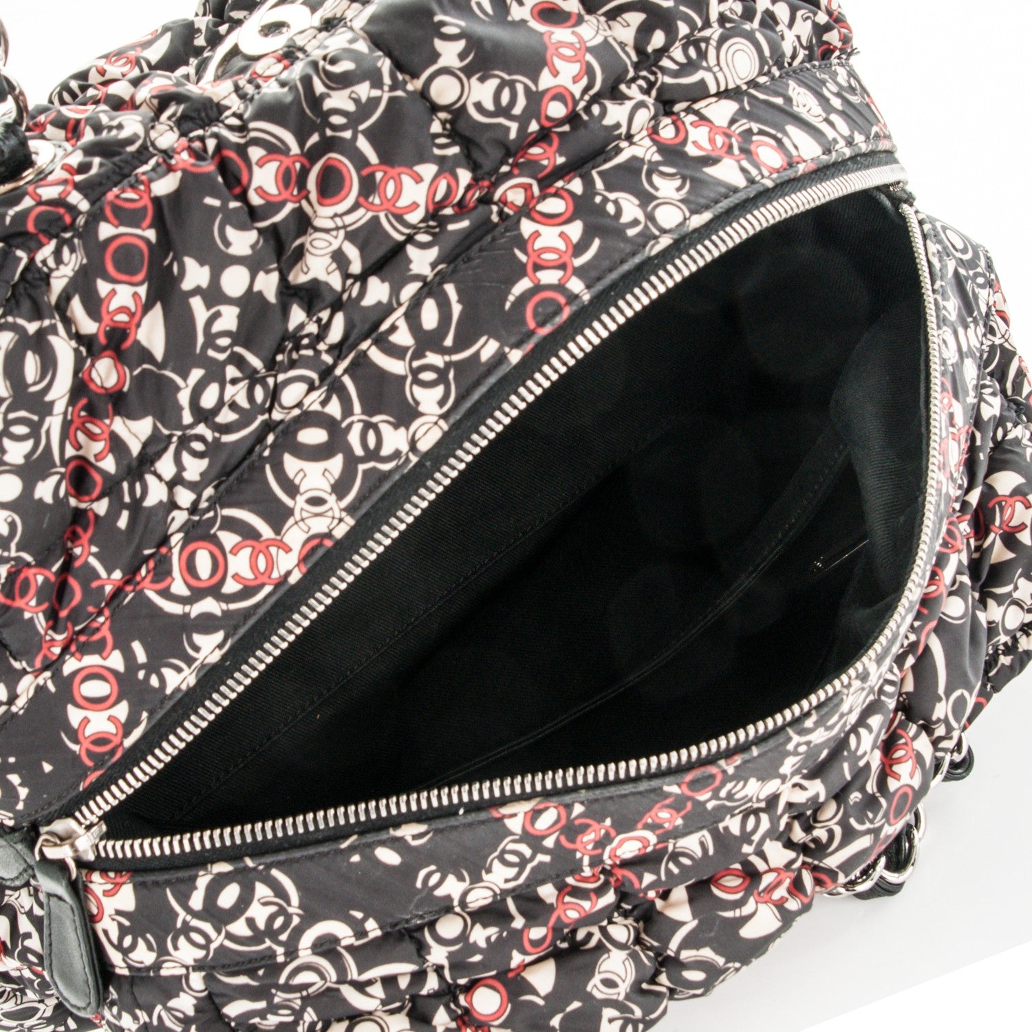 Chanel Nylon Quilted Printed Coco Bowler Black 5 of 13