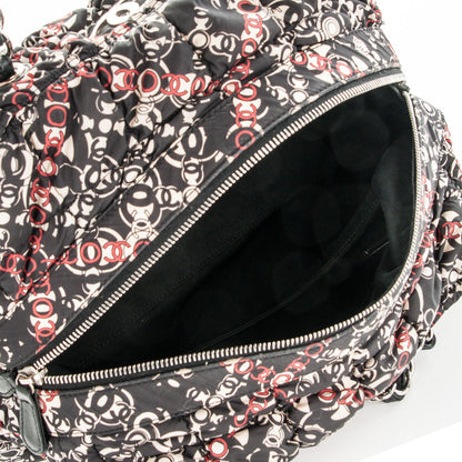 Chanel Nylon Quilted Printed Coco Bowler Black 5 of 13