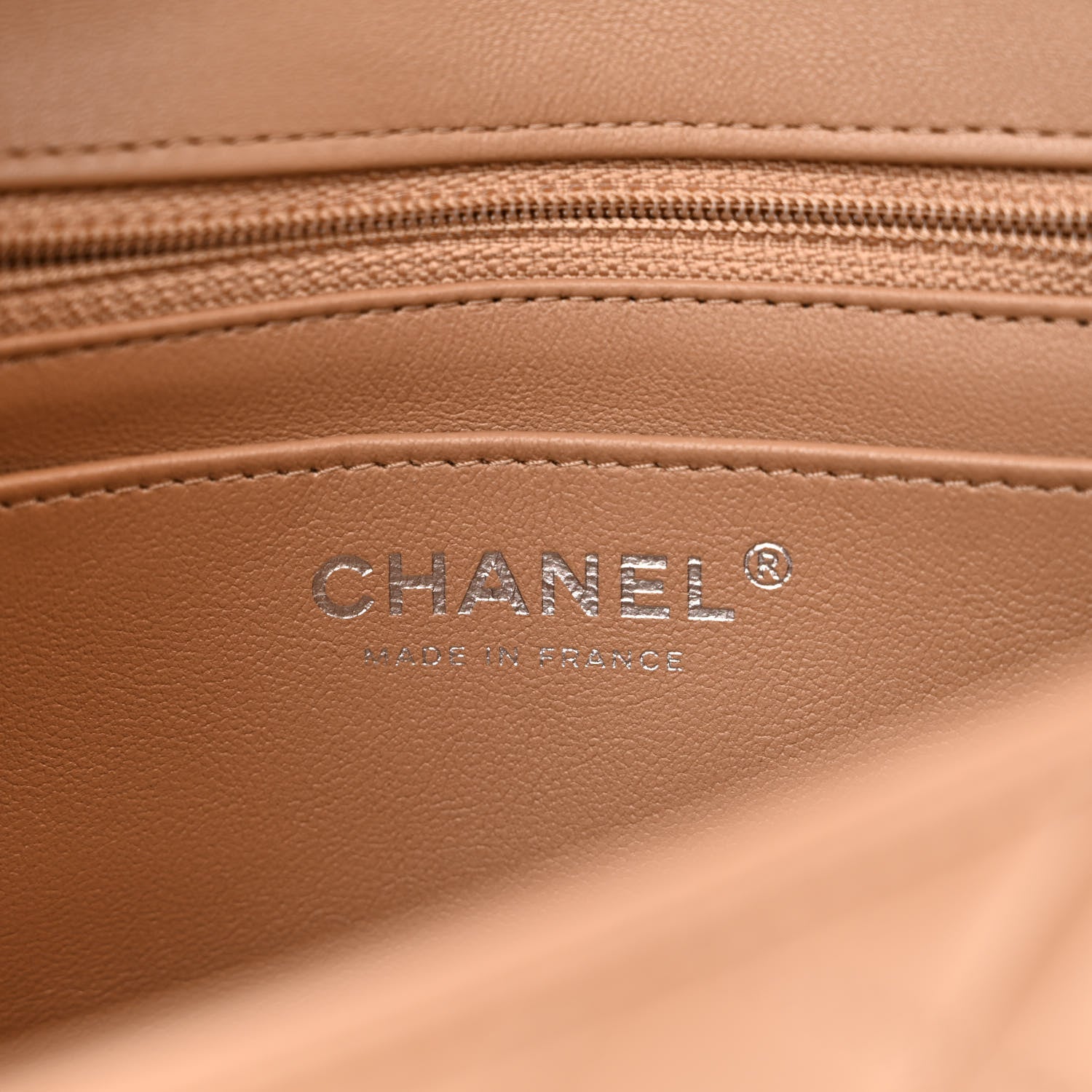 Chanel Lambskin Quilted Mini Rectangular Flap Dark Beige 6 of 11