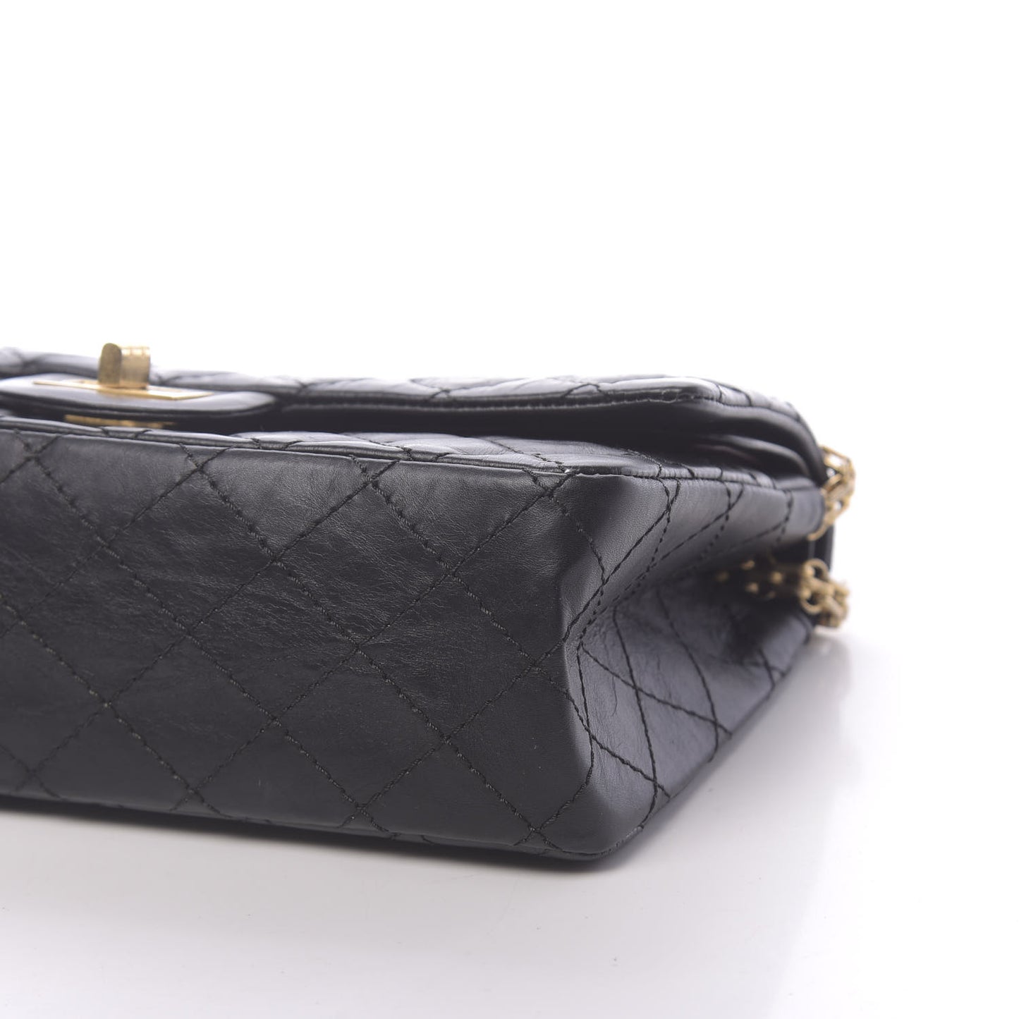 Aged Calfskin Quilted 2.55 Reissue 225 Flap Black