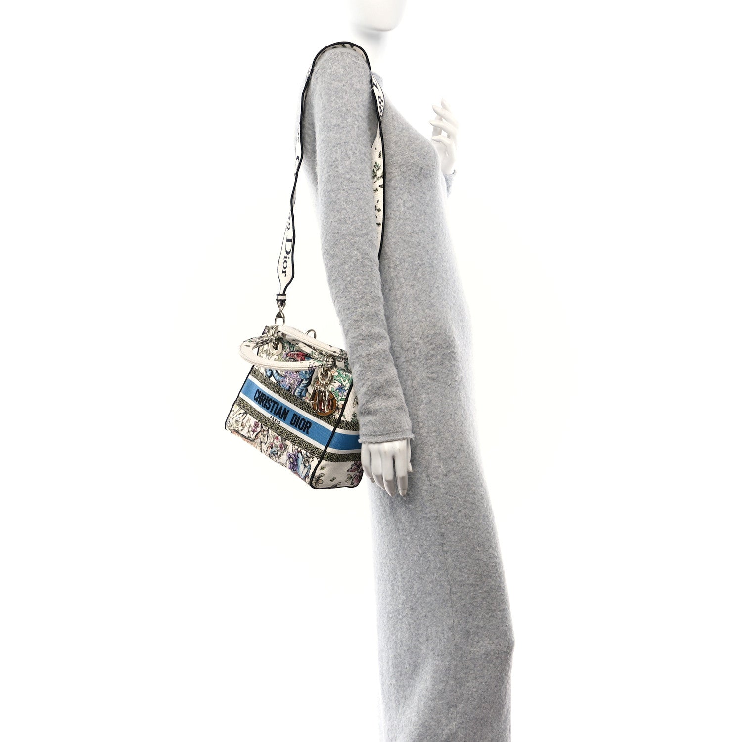 Christian Dior Canvas D-Constellation Embroidered Medium Lady D-Lite Latte Multicolor 2 of 9