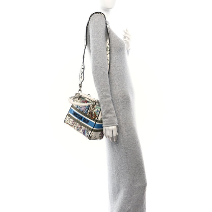 Christian Dior Canvas D-Constellation Embroidered Medium Lady D-Lite Latte Multicolor 2 of 9