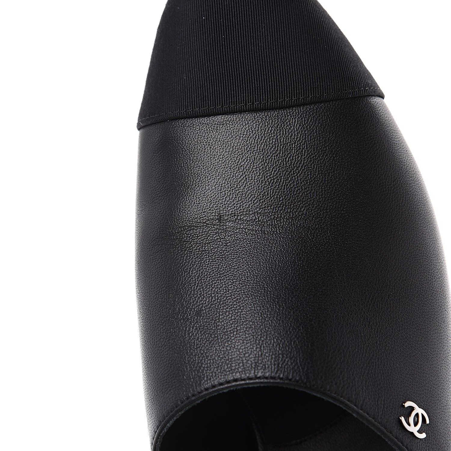 Chanel Lambskin Grosgrain Cap Toe CC Mules 39 Black 9 of 10