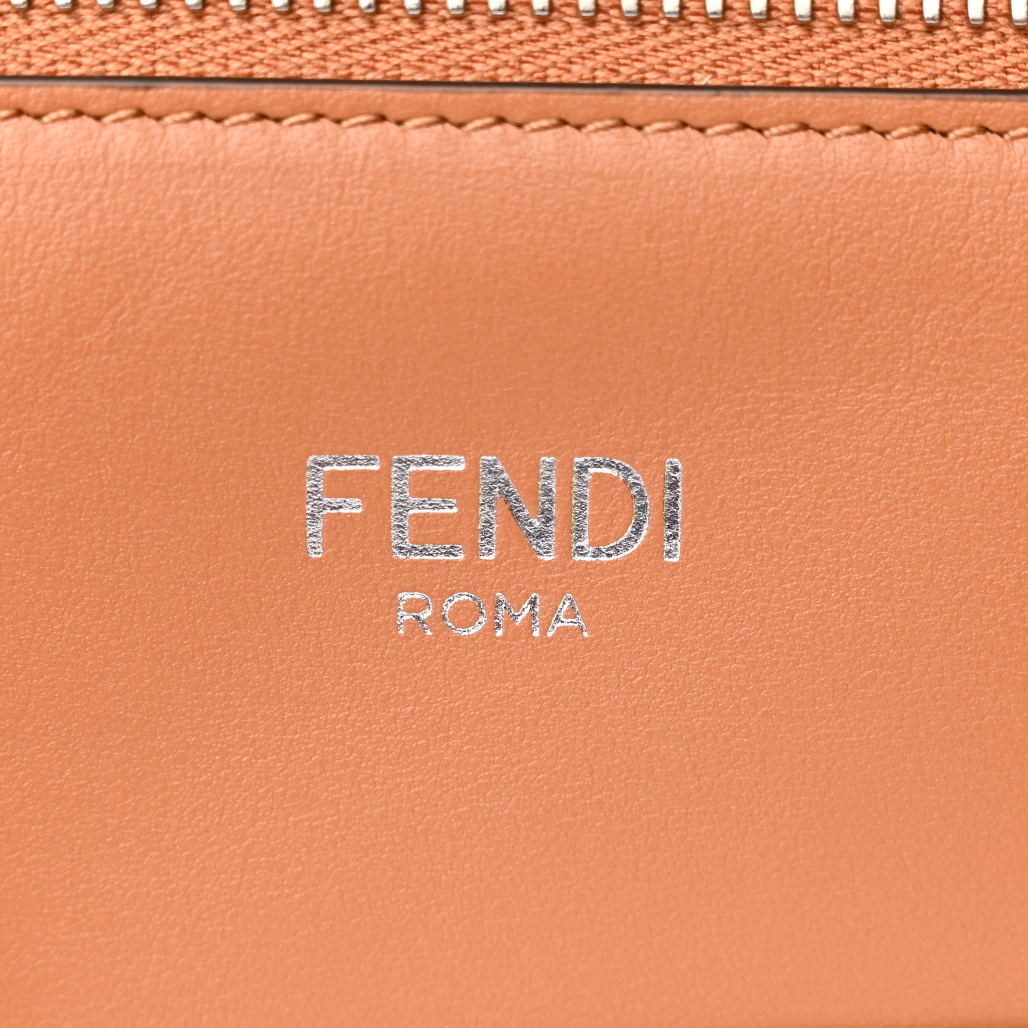 Fendi Cuoio Romano Vitello Cover Glazed Fabric Bi-Color FF 1974 Medium Peekaboo I SEE U Satchel Ghianda Saddler Tobacco Moro 8 of 14
