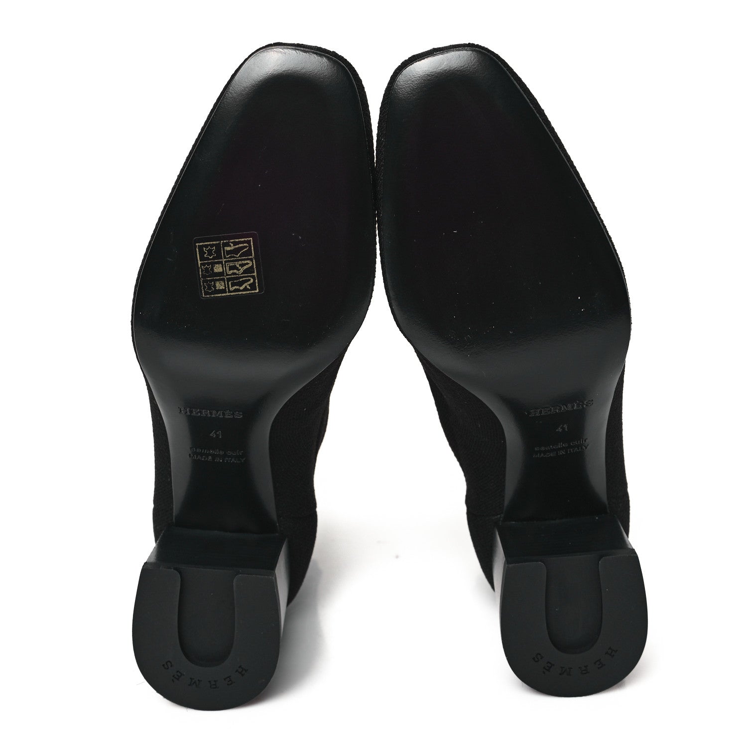 Hermes Knit Calfskin Jenna 60 Ankle Boots 41 Black 5 of 8