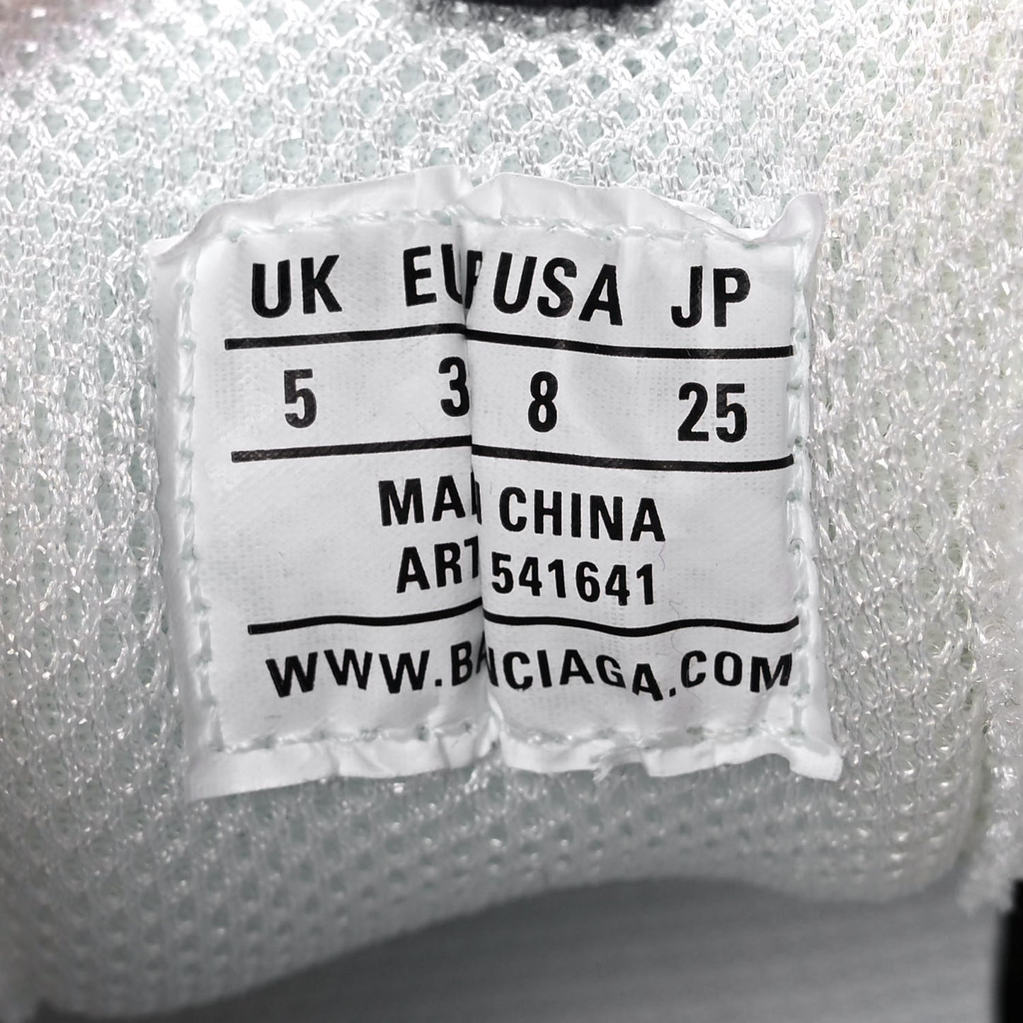 Fabric Mesh Womens Triple S Sneakers 38 White Bleu Violet