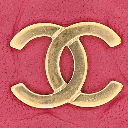 Chanel Lambskin Camellia Embossed Large Gusset Zip Around Wallet Fuchsia 10 of 12