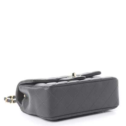 Chanel Lambskin Quilted Mini Rectangular Flap Grey 3 of 8