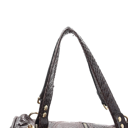 Mulberry Python Alana Shoulder Bag Dark Brown 10 of 10