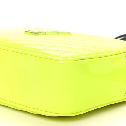 Saint Laurent Patent Calfskin Matelasse Monogram Lou Camera Bag Neon Yellow 10 of 10