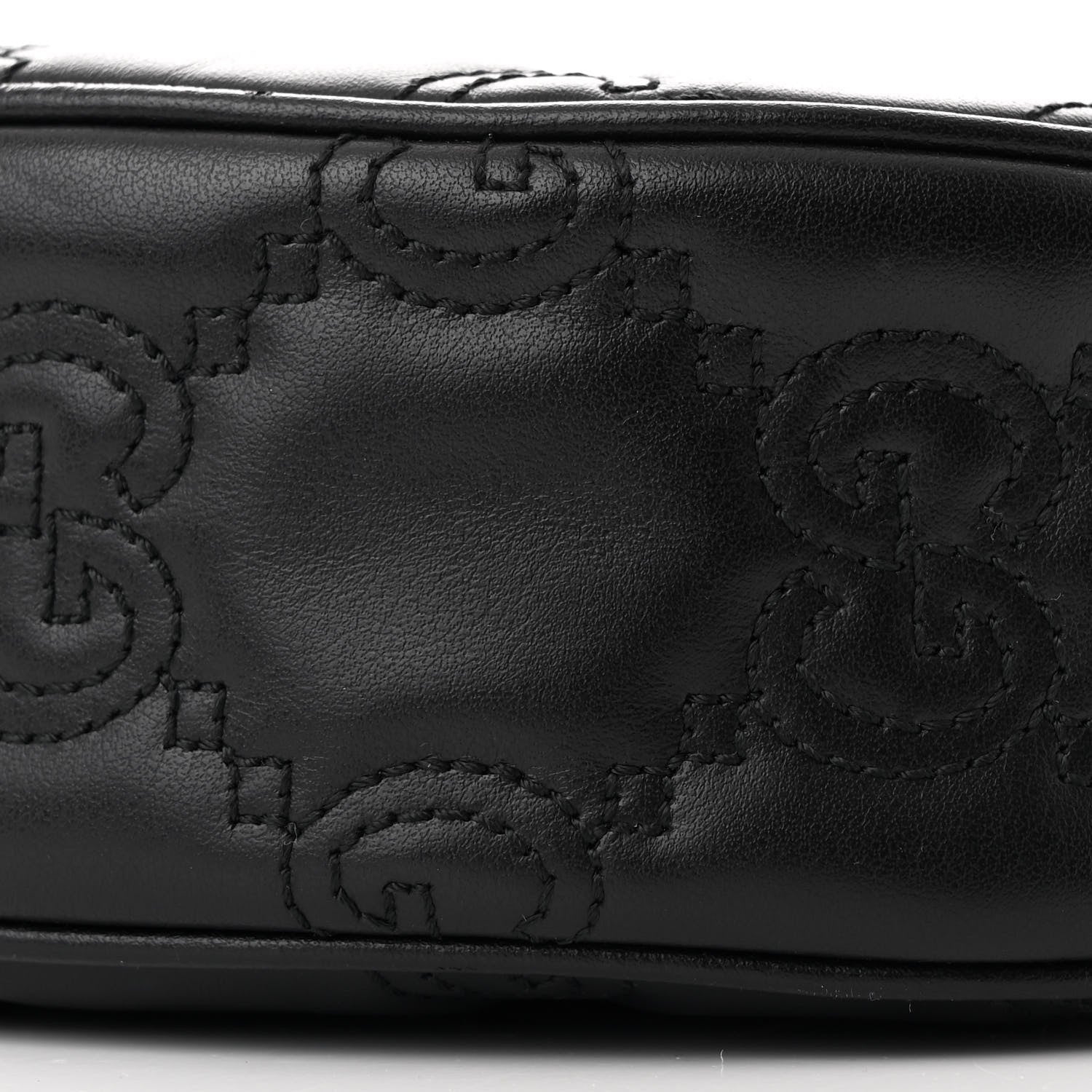 Gucci Calfskin GG Matelasse Small Hobo Shoulder Bag Black Natural 10 of 10