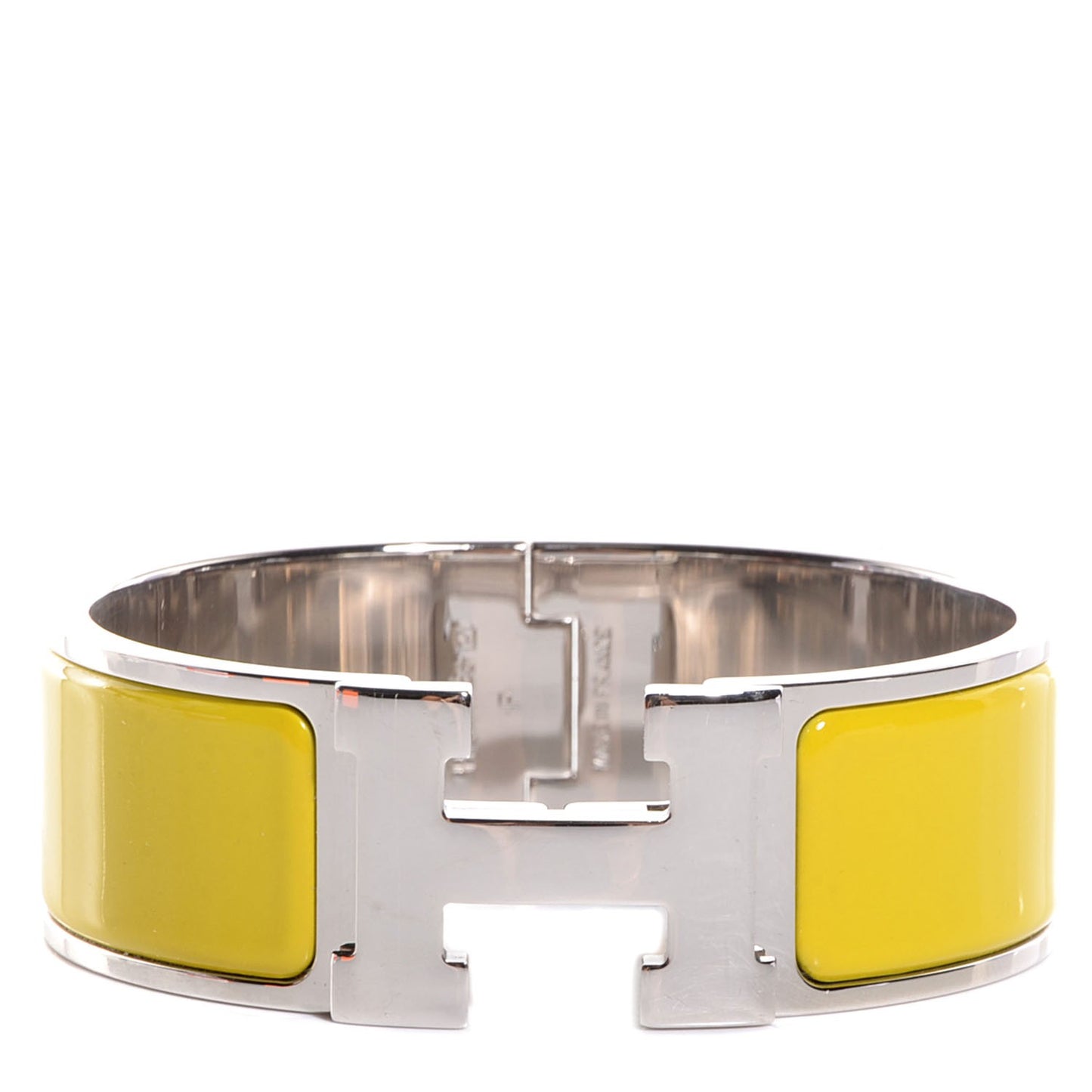 Enamel Clic Clac H Wide Bracelet PM Chartreuse