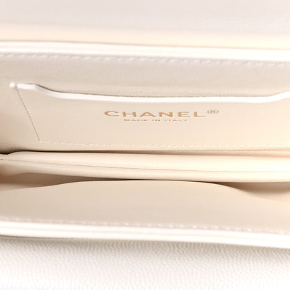 Chanel Caviar Quilted Mini Top Handle Flap White 5 of 12