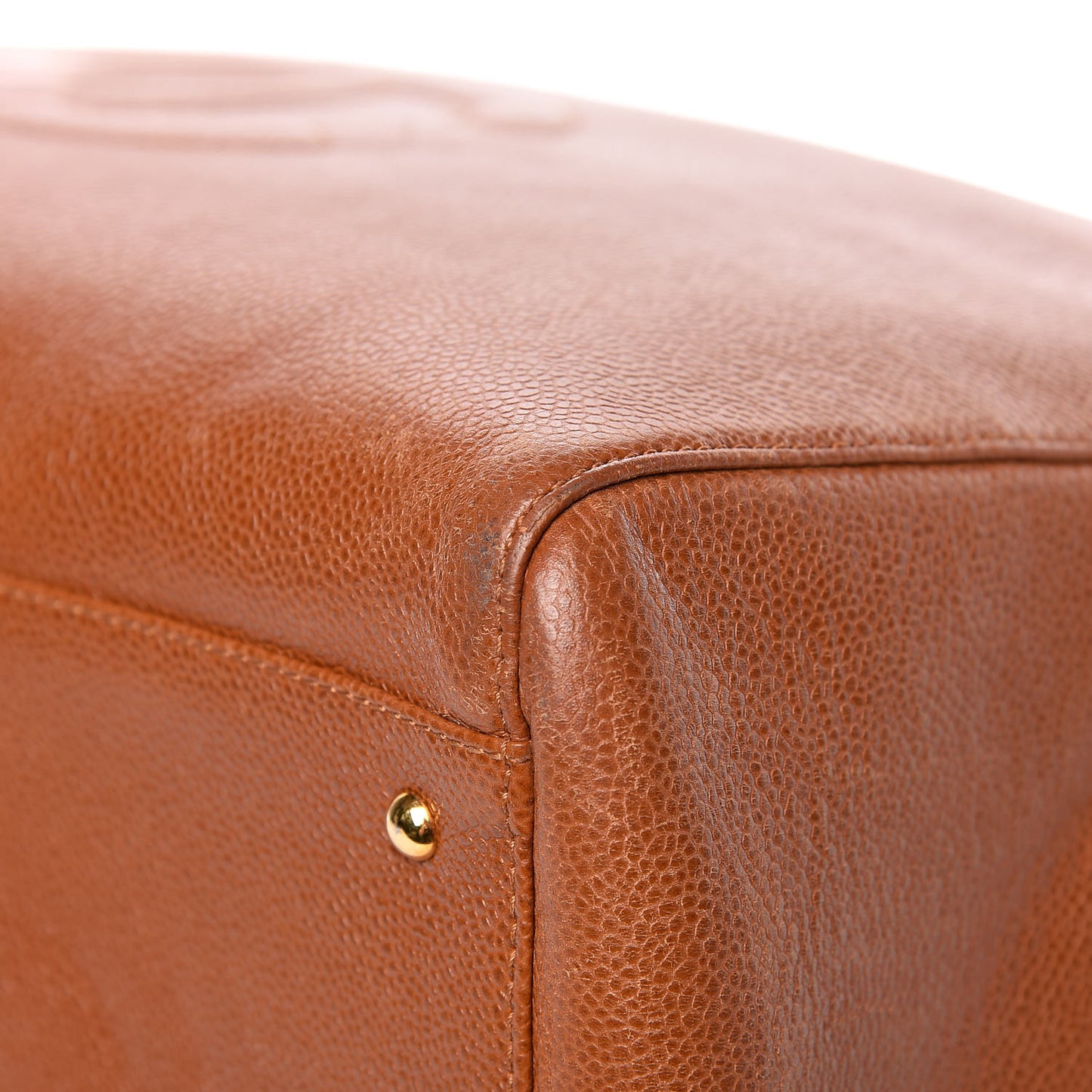 Caviar Large CC Shoulder Bag Light Brown