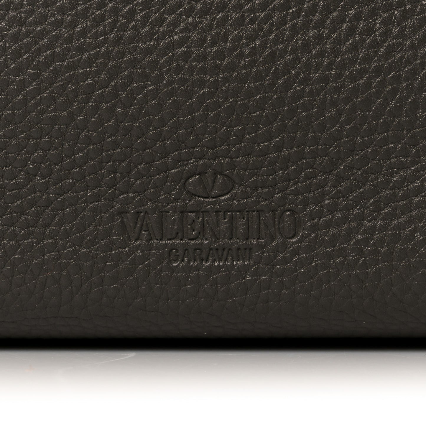 Grained Calfskin Rockstud Shoulder Tote Graphite