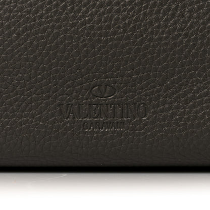 Valentino Garavani Grained Calfskin Rockstud Shoulder Tote Graphite 6 of 8