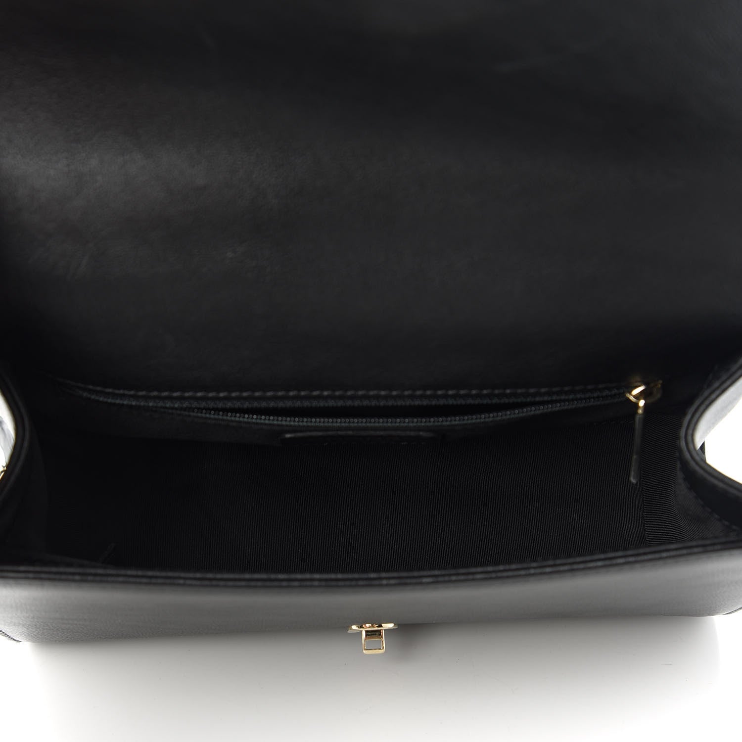 Chanel Grained Calfskin Quilted Medium Label Click Flap Bag Black 5 of 11