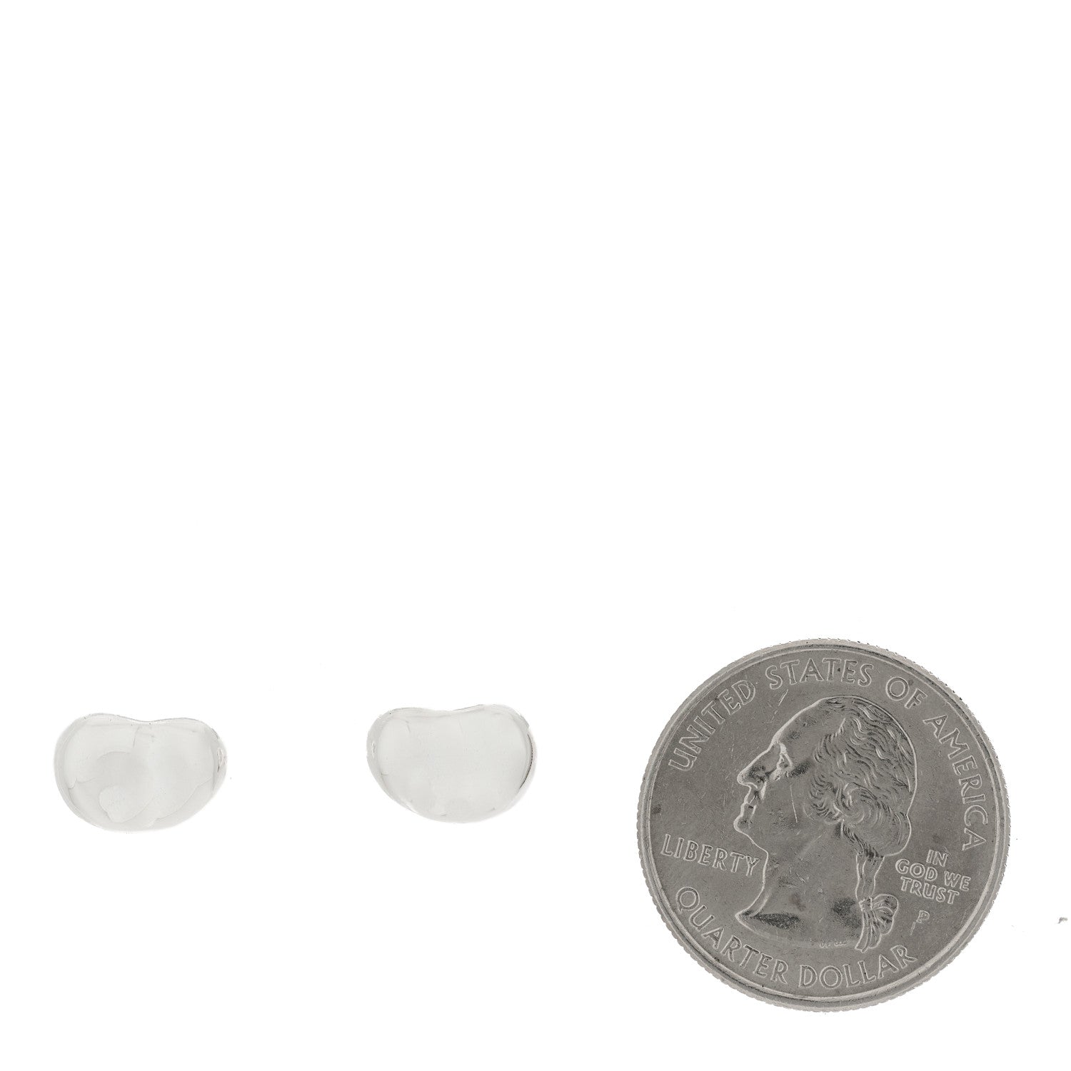 Tiffany Sterling Silver 11mm Elsa Peretti Bean Earrings 2 of 4
