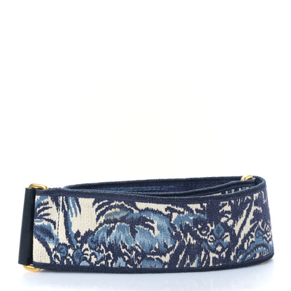 Christian Dior Canvas Embroidered Palm Tree Shoulder Strap Blue Multicolor 2 of 3