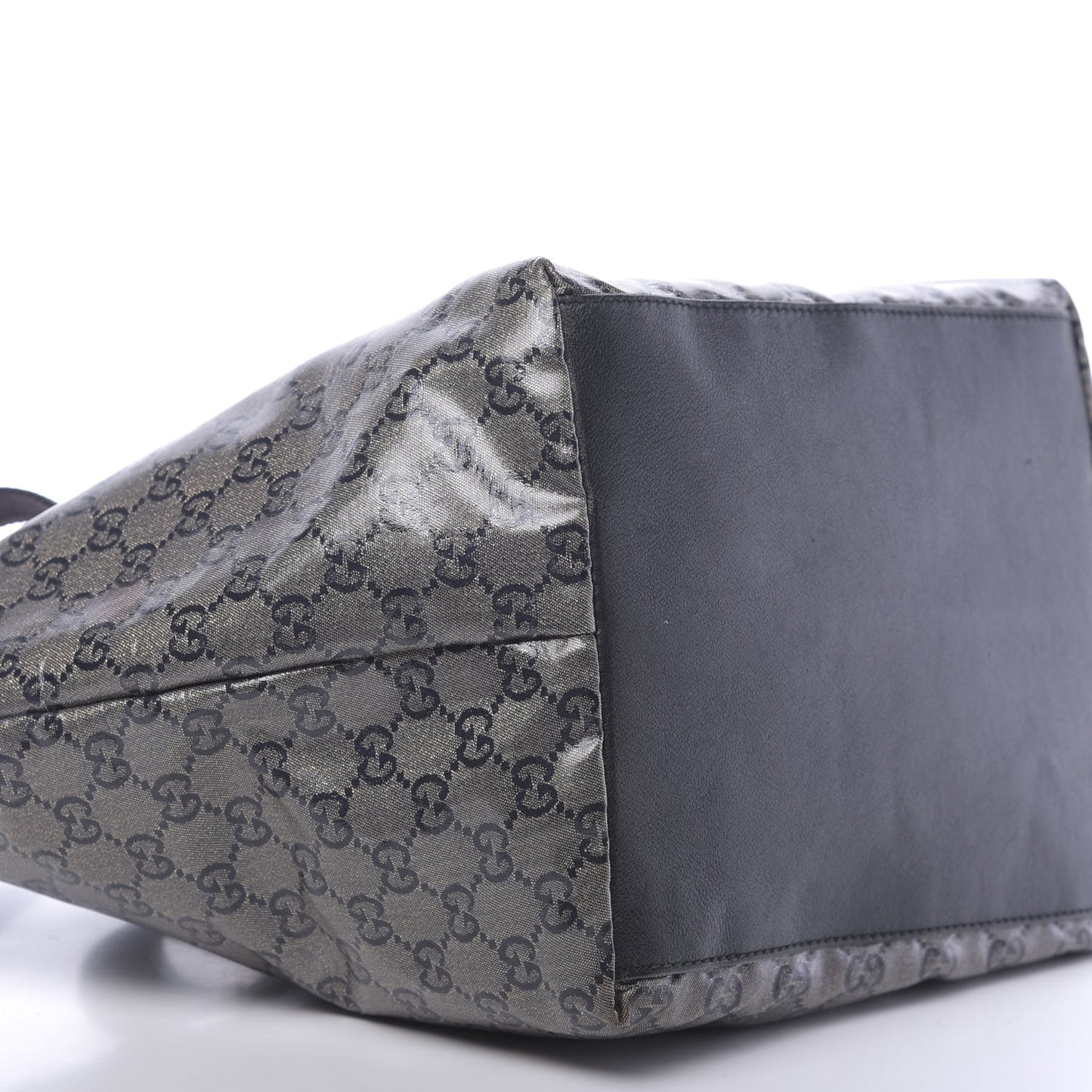 Crystal Monogram Medium Web Handle Bucket Tote Black