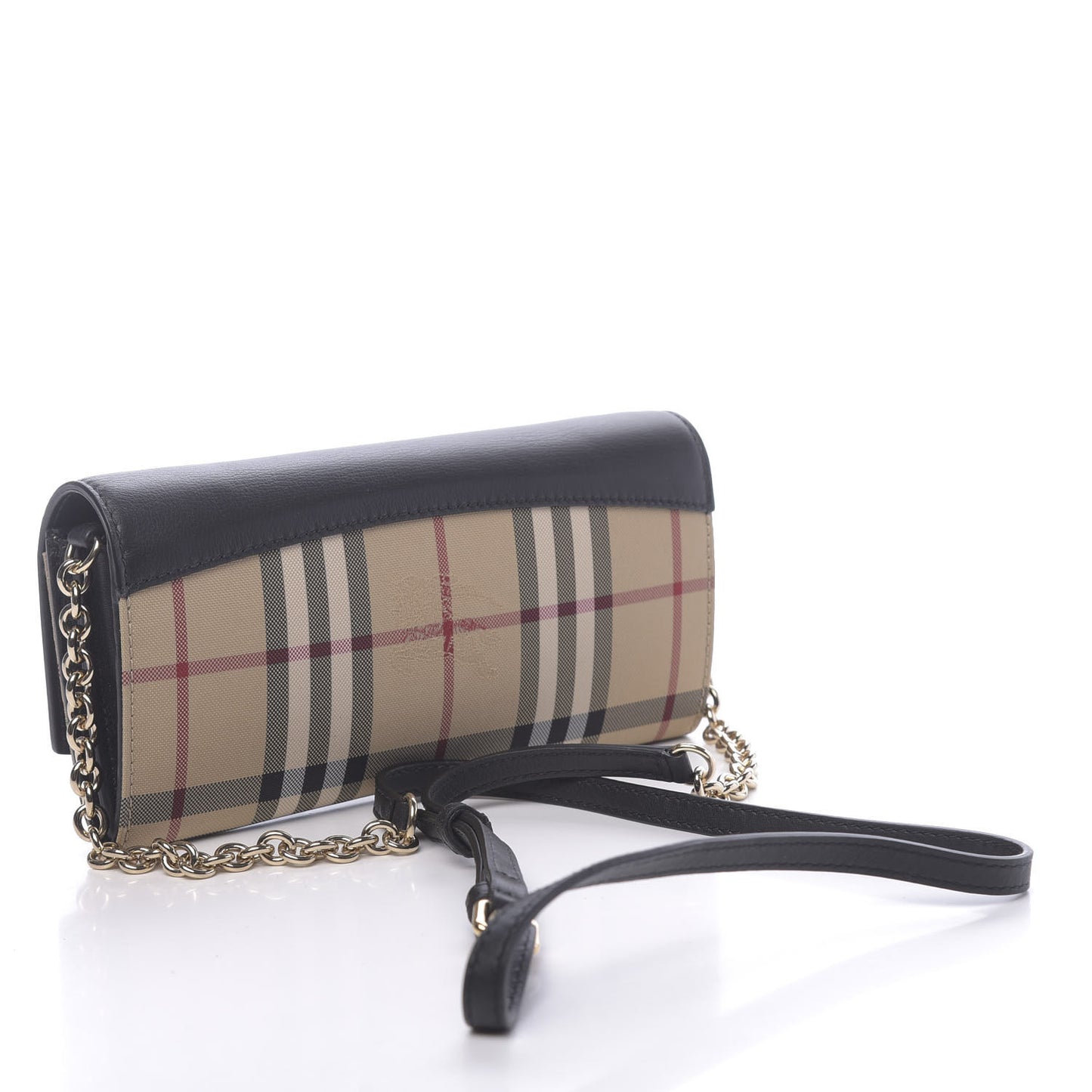 Calfskin House Check Henley Wallet On Chain Black