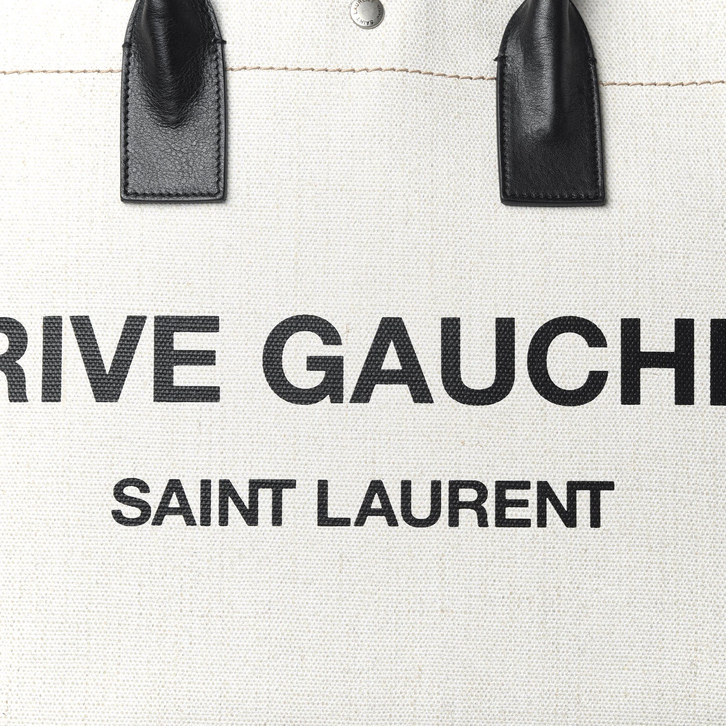 Linen Calfskin Rive Gauche Tote Optic White