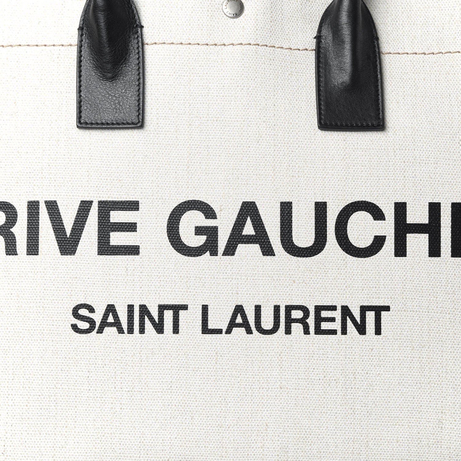Saint Laurent Linen Calfskin Rive Gauche Tote Optic White 9 of 9