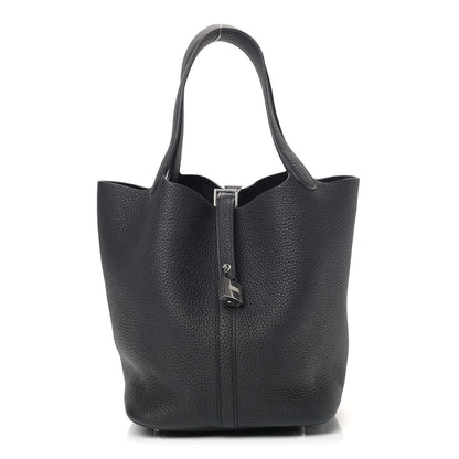Hermes Taurillon Clemence Picotin Lock 22 MM Black 1 of 4