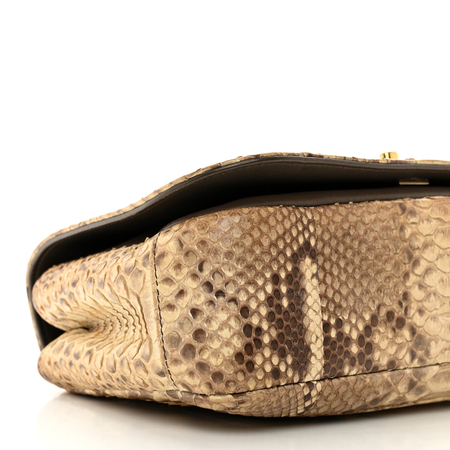 Chanel Snakeskin Metal Top Handle Carry Chic Flap 8 of 13