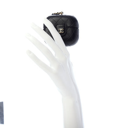 Chanel Lambskin Quilted Airpods Pro Case With Chain Black 2 of 7