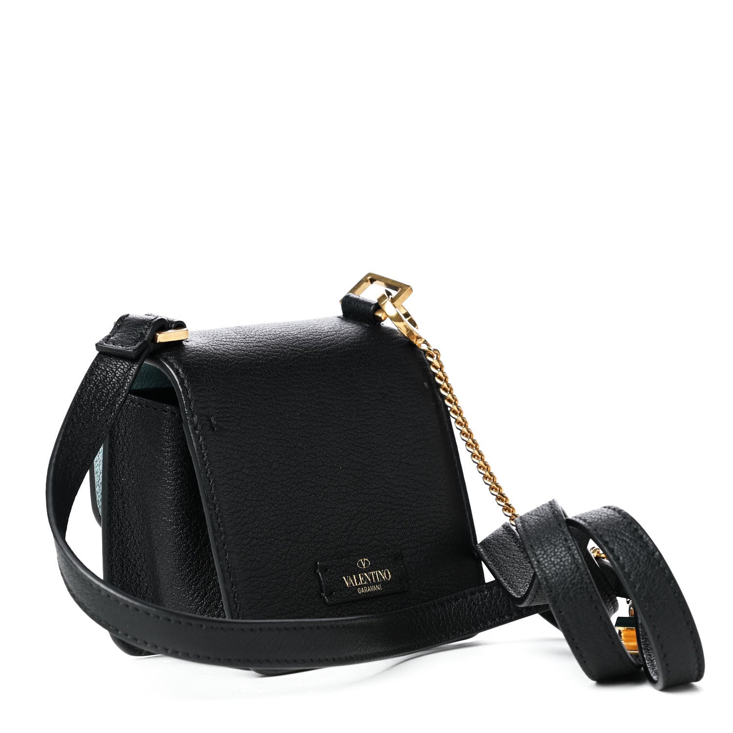 Valentino Garavani Pebbled Calfskin Micro VSling Shoulder Bag Black 2 of 6