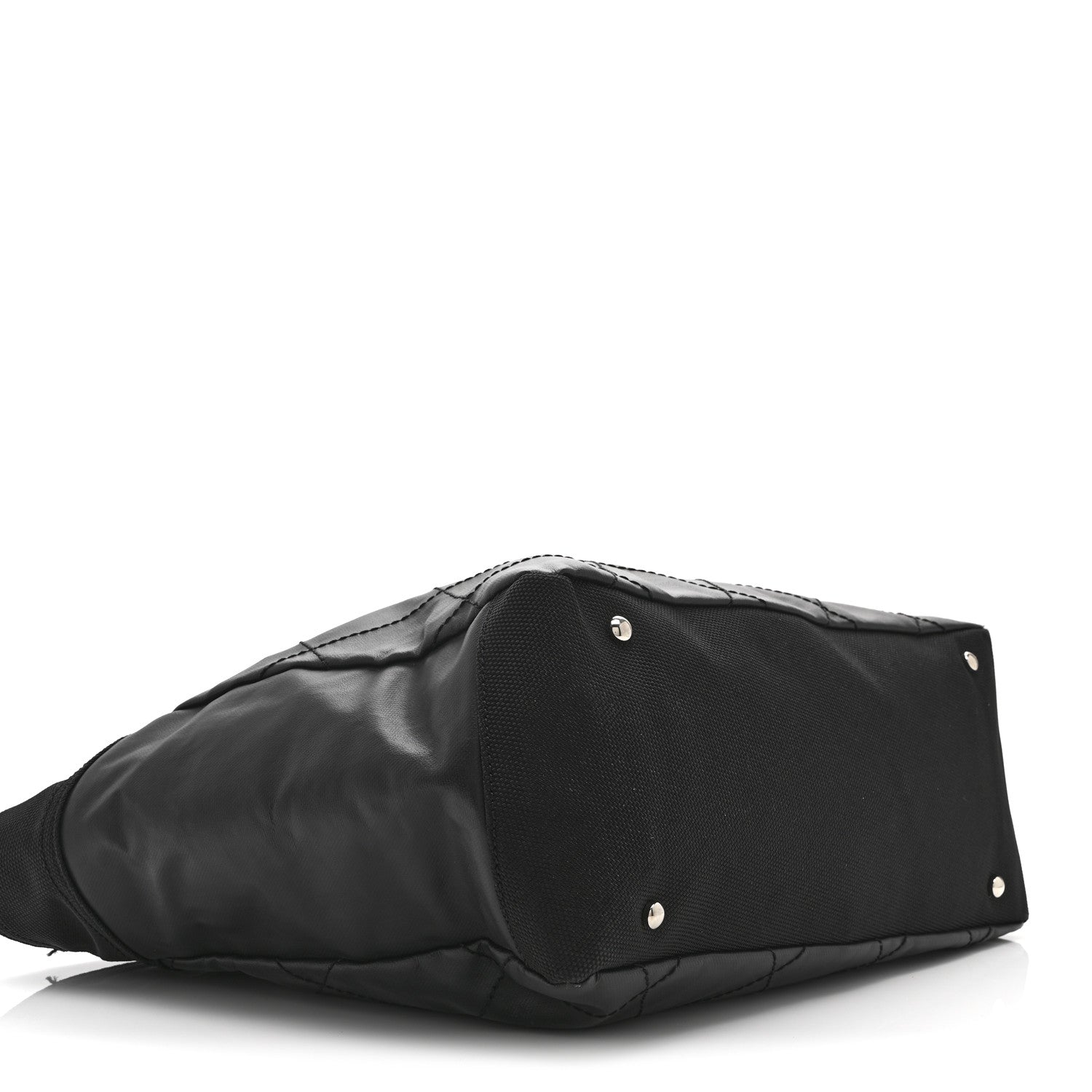 Chanel Coated Canvas Quilted Large Paris Biarritz Tote Black 9 of 10