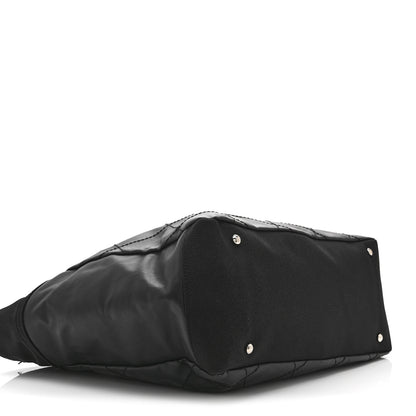 Chanel Coated Canvas Quilted Large Paris Biarritz Tote Black 9 of 10