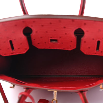 Hermes Ostrich Birkin 30 Rouge Vif 4 of 10