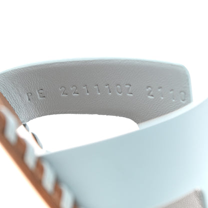 Hermes Calfskin Braided Oran Sandals 35.5 Vert D'Eau 8 of 9