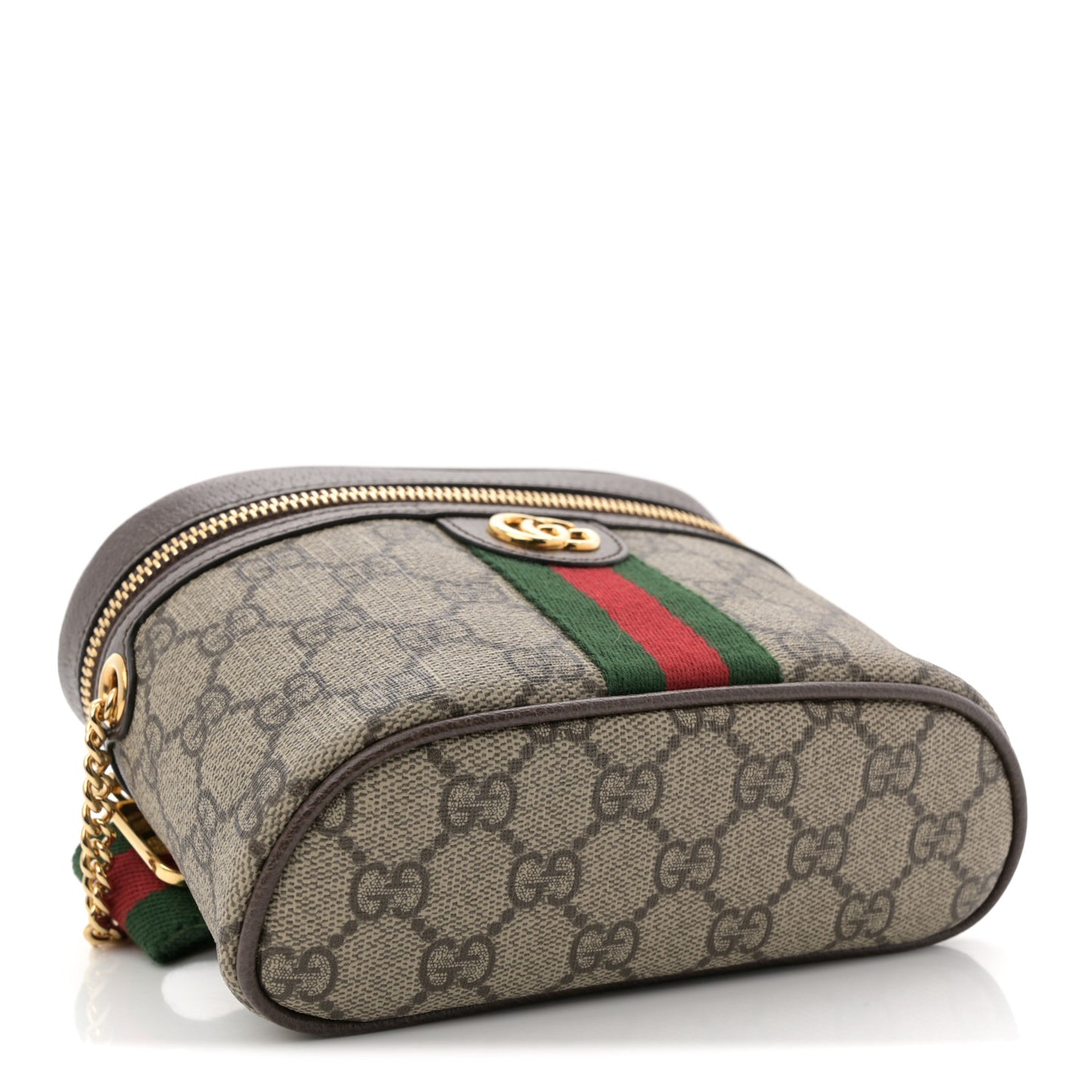 GG Supreme Monogram Textured Dollar Calfskin Web Ophidia Belt Bag 110 44 Beige Ebony New Acero